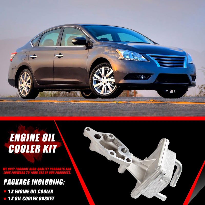 RANSOTO Engine Oil Cooler Kit with Gasket Compatible with 2007-2013 Nissan Altima 2008-2013 Rogue 2007-2011 Sentra L4 2.5L Replaces 21300-JA06A 21304-JA00A 918-402 - Image 5